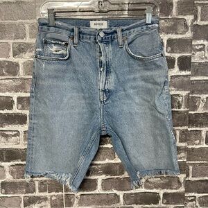 Agolde 90s pinch waist Bermuda shorts jean denim distressed